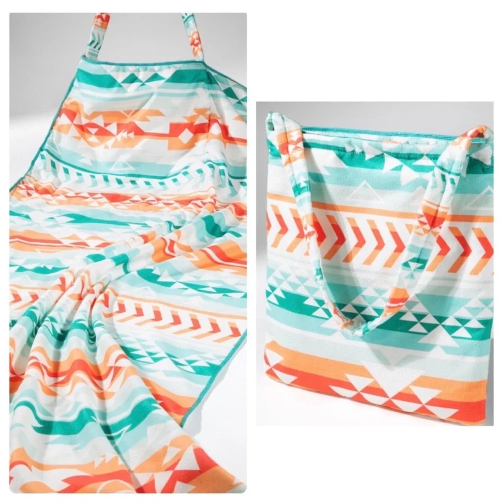 New Boho Monstera Bag Convertible Beach Towel